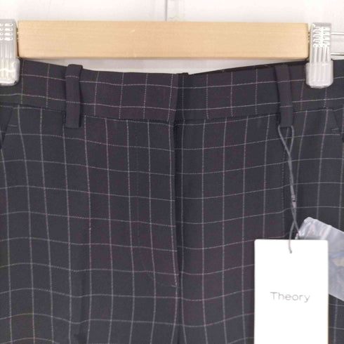 セオリー theory 22AW Check Crepe Talbert Trouser GH トラウザーパンツ セミフレア 格子柄 センタープレス レディース XX0
