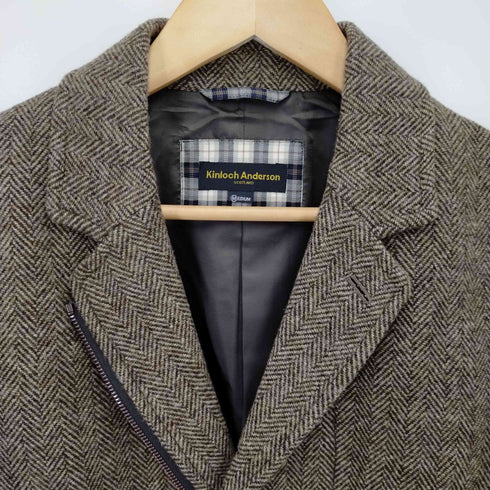 キンロックバイキンロックアンダーソン KINLOCH ANDERSON ジップ付きヘリンボーンテーラードジャケット メンズ M