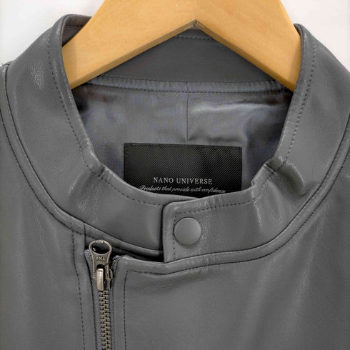 ナノユニバース nano universe VEGAN LEATHER フルZIPベスト ジレ ジップアップ メンズ JPN:L