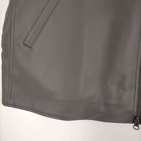 ナノユニバース nano universe VEGAN LEATHER フルZIPベスト ジレ ジップアップ メンズ JPN:L