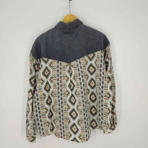 デニム切替L/S シャツ チマヨ柄 メンズ