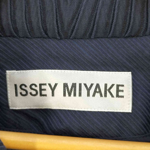 イッセイミヤケ ISSEY MIYAKE プリーツ切替 フレアスリーブ ビックカラー 2Bジャケット レディース 2