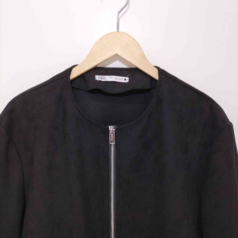 ザラ ZARA フェイクスエードジップアップブルゾン メンズ import:L