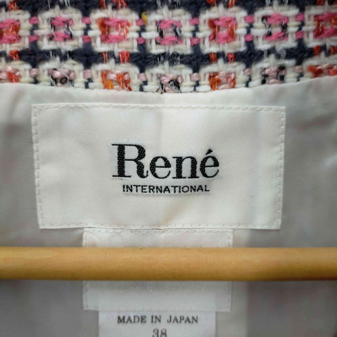 ルネ Rene TISSUE ツイード フリンジデザイン テーラードジャケット レディース import:M