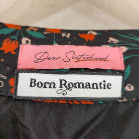 ディアシスターフッド Dear Sisterhood Born Romantic 20AW フレアワンピース ロング ビッグカラー レース 花柄 長袖 レディース FREE