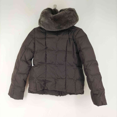 マックスマーラ MAX MARA ファー付きダウンジャケット アウター ショート ジップアップ レディース 36