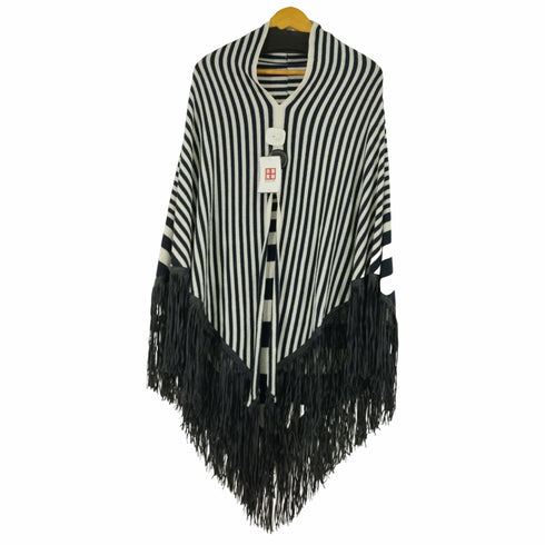 Babjades 19SS Babjades Poncho Stripe Degrade ポンチョ ストライプ ニット フリンジ カシミヤ レディース