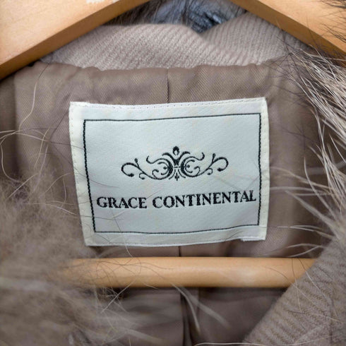 グレースコンチネンタル GRACE CONTINENTAL ダッフルコート フード付き ラクーンファー ミドル丈 レディース JPN:36