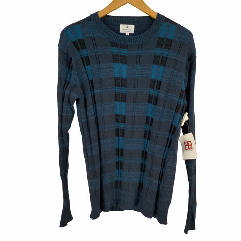 ランバンオンブルー LANVIN en Bleu ニット セーター クルーネック 長袖 チェック ウール メンズ EUR:48