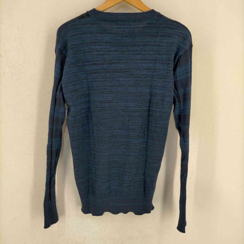 ランバンオンブルー LANVIN en Bleu ニット セーター クルーネック 長袖 チェック ウール メンズ EUR:48