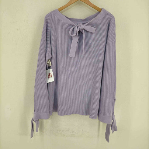 ジョンスメドレー JOHN SMEDLEY ニット カットソー リブ 長袖 コットン リボン レディース import:S