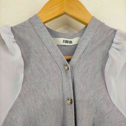 ファーファー furfur 21AW ラップウエストニットドレス ワンピース ロング マキシ 長袖 ニット 切替 レディース FREE