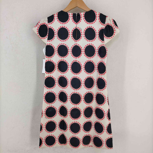 ミリー MILLY ワンピース チュニック ミニ ウール シルク 総柄 ドット 水玉 フレンチスリーブ レディース JPN:2