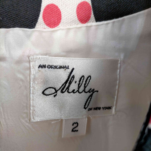 ミリー MILLY ワンピース チュニック ミニ ウール シルク 総柄 ドット 水玉 フレンチスリーブ レディース JPN:2