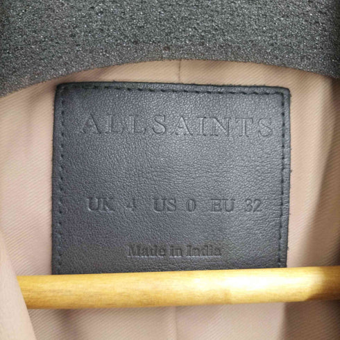 オールセインツ ALLSAINTS ダブルライダースジャケット ジップアップ 総裏地 ショート丈 レディース UK4
