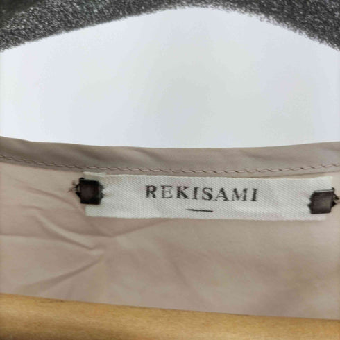 レキサミ REKISAMI レースワンピース 膝丈 フレア 半袖 Vネック レディース FREE