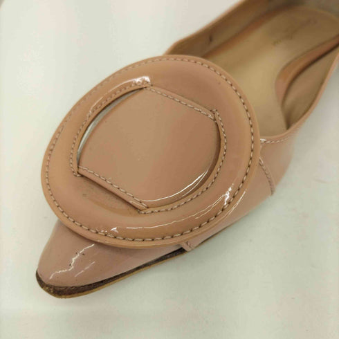 ジャンビトロッシ Gianvito Rossi パンプス フラット ポインテッドトゥ バックルモチーフ エナメル レディース JPN:24.5