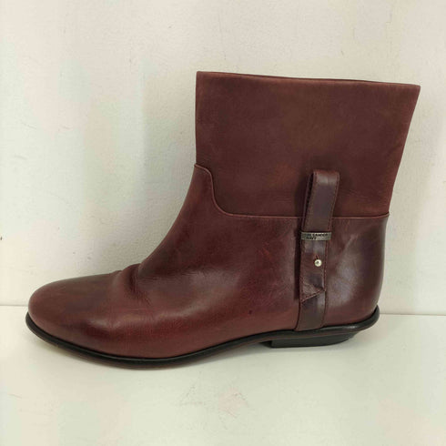ジルサンダー JIL SANDER NAVY ブーツ ショート ローヒール レザー スエード レディース JPN:23