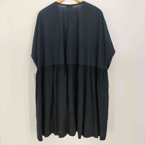 ドリスヴァンノッテン DRIES VAN NOTEN ドッキングシャツワンピース 膝丈 長袖 九分袖 ギャザー フレア キーネック レディース import:XS