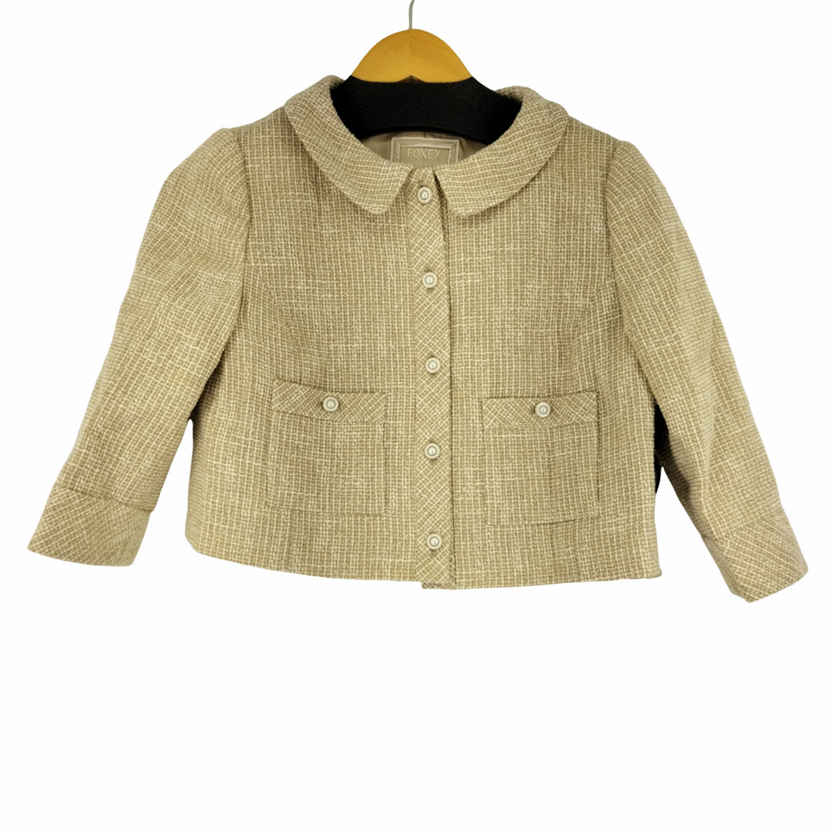 FOXEY BOUTIQUE BOXY CROPPED ツイード ジャケット ラウンドカラー 七 