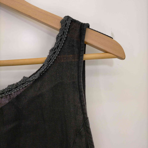 ネストローブ nest Robe リネン100 ノースリーブワンピース レース レディース FREE