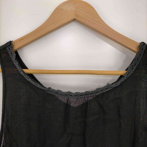 ネストローブ nest Robe リネン100 ノースリーブワンピース レース レディース FREE