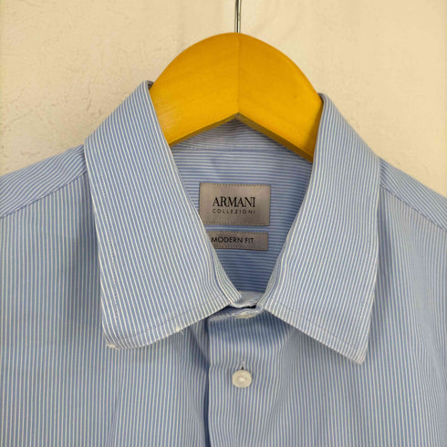 アルマーニコレツィオーニ ARMANI COLLEZIONI MODERN FIT ワイシャツ 長袖 ストライプ メンズ FR:40