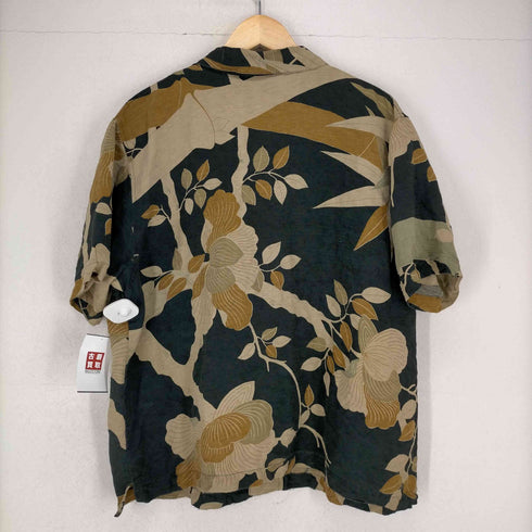 チコ CHICO'S 草木柄シルクリネン開襟シャツ メンズ JPN:3