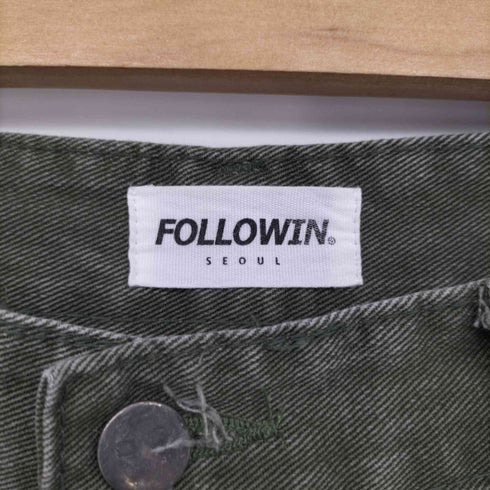 FOLLOWIN カーゴ ストレート コットン ワイド パンツ レディース FREE