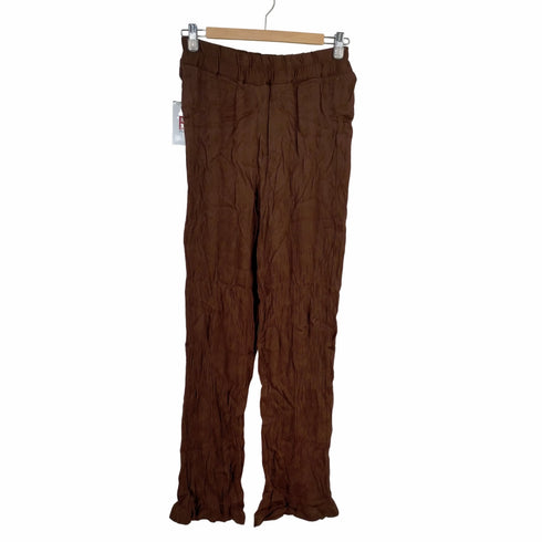 ザラ ZARA Brown Paisley Pattern Wide Leg Trousers レディース JPN:XS