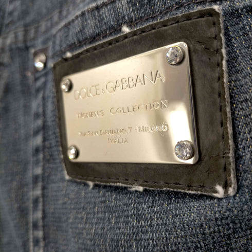 ドルチェアンドガッバーナ DOLCE&GABBANA ロゴプレート スキニーデニムパンツ レディース EUR:38