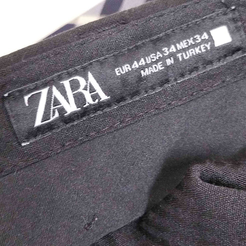 ザラ ZARA アシンメトリーベルトループ ワイドストレートスラックス メンズ 44