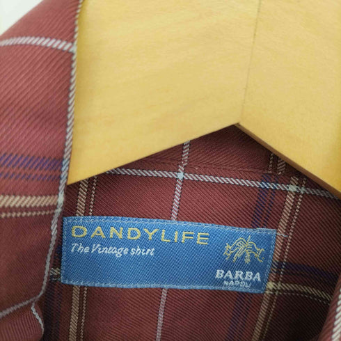 バルバ BARBA イタリア製 DANDY LIFE チェック柄 ホリゾンタルカラー コットン シャツ メンズ
