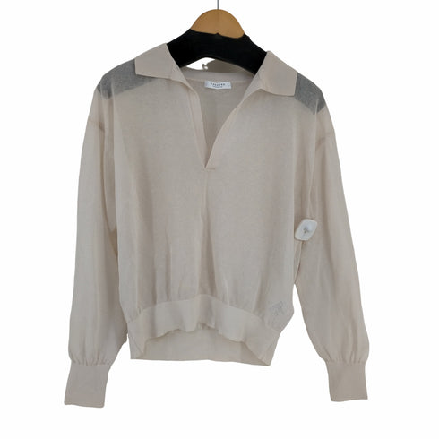 マカフィー MACPHEE シアーヤーンポロカラープルオーバー カットソー シャツ レディース JPN:S