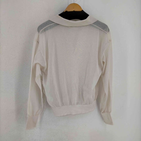 マカフィー MACPHEE シアーヤーンポロカラープルオーバー カットソー シャツ レディース JPN:S