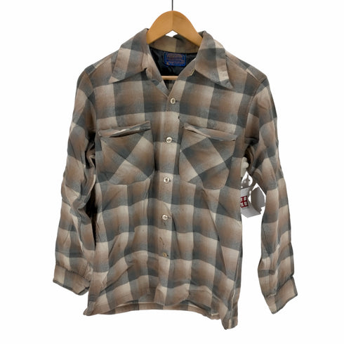 ペンドルトン PENDLETON 70s USA製 オープンカラー ウールチェックシャツ メンズ JPN:S