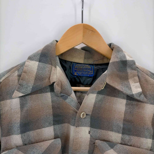 ペンドルトン PENDLETON 70s USA製 オープンカラー ウールチェックシャツ メンズ JPN:S