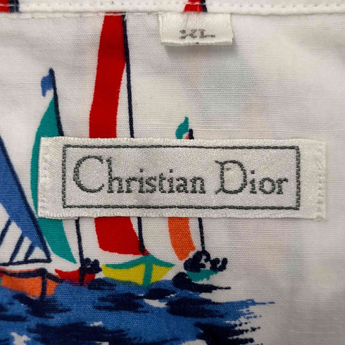 クリスチャンディオール Christian Dior OLD 船柄 開襟半袖シャツ メンズ import:XL