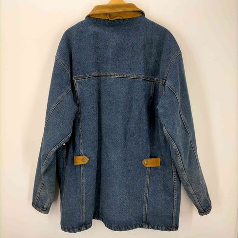 カールカナイ Karl Kani 裏地キルティング 襟レザー切替 デニムハーフコート メンズ import:XL
