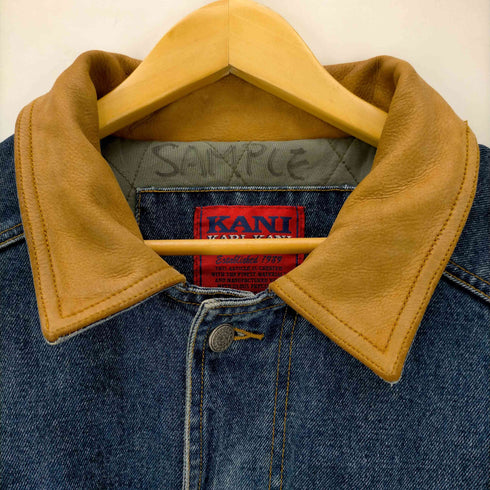 カールカナイ Karl Kani 裏地キルティング 襟レザー切替 デニムハーフコート メンズ import:XL