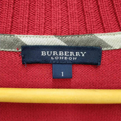 バーバリーロンドン BURBERRY LONDON ニット セーター Vネック 長袖 ハイゲージ ポニー刺繍 ウール レディース 1
