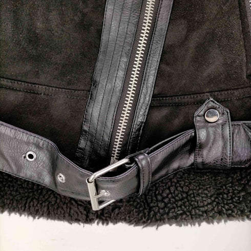 ザラ ZARA フェイクムートン ボア ダブルライダース ジャケット メンズ import:S