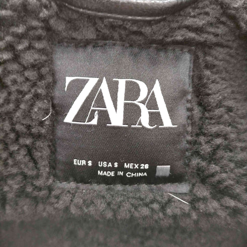 ザラ ZARA フェイクムートン ボア ダブルライダース ジャケット メンズ import:S