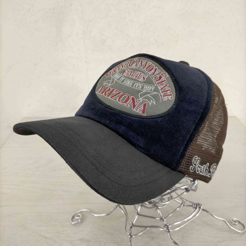ベーシックエンティ BASIQUENTI Youth Rim コーデュロイ レザー切替 メッシュキャップ メンズ