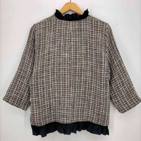 ザラ ZARA ツイード フリル付ブラウス レディース import:L