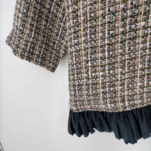 ザラ ZARA ツイード フリル付ブラウス レディース import:L
