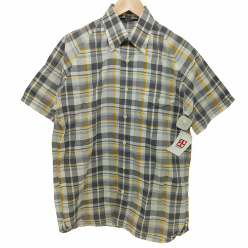 アベイシングエイプ A BATHING APE 00s 初期タグ Y2K 3点留め ボタンダウンチェックショートスリーブシャツ メンズ JPN:S