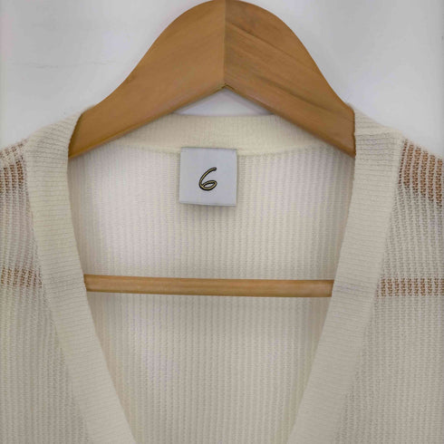 ロクビューティーアンドユースユナイテッドアローズ 6 BEAUTY & YOUTH UNITED ARROWS SUKE STRIPE V NECK CARDIGAN レディース FREE