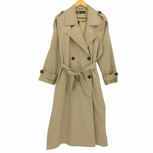 ザラ ZARA 23AW CLASSIC TRENCH COAT WITH BELT ベルト ダブルブレスト トレンチコート レディース import:M