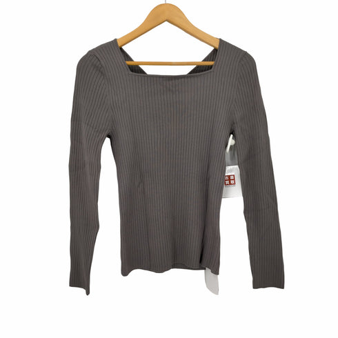 カデュネ CADUNE 22AW 2wayリブニット カットソー 長袖 スクエアネック Vネック プルオーバー レディース 38